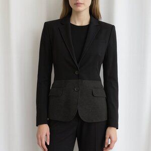 Tiger of Sweden Odina Black and Grey Colour-block Tailored Blazer Sz 10/L